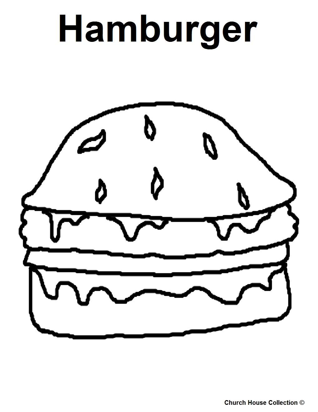 Hamburger Bun Coloring Pages